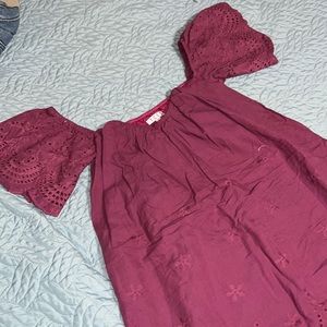 Off the shoulder magenta dress